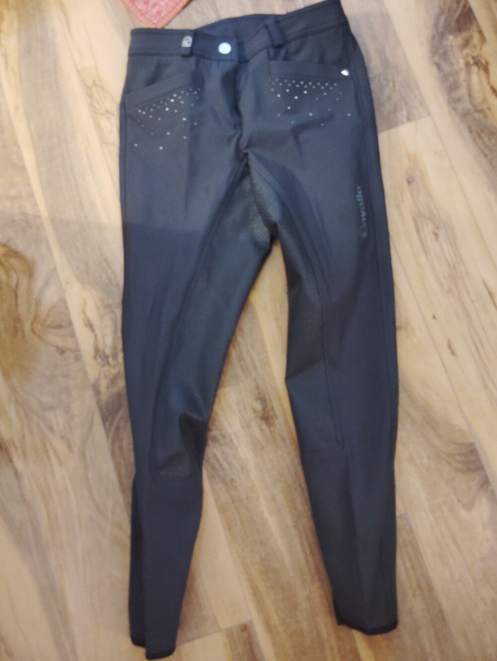 Cavallo Riding Breeches Pants Black Bling Front 26L Ciora Grip